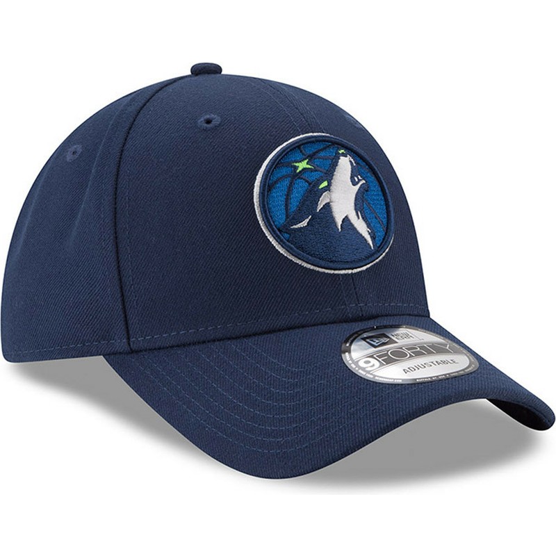 cappellino-visiera-curva-blu-marino-regolabile-9forty-the-league-di-minnesota-timberwolves-nba-di-new-era