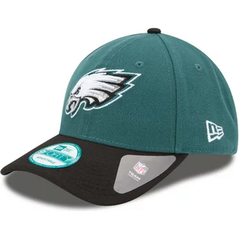 Cappellino visiera curva verde e nero regolabile 9FORTY The League di Philadelphia Eagles NFL di New Era