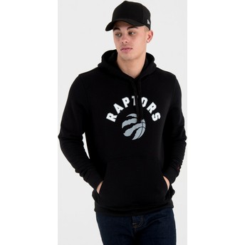 Felpa con cappuccio nera Pullover Hoody di Toronto Raptors NBA di New Era