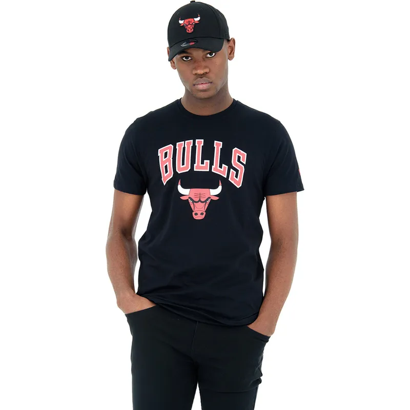 magliette-manica-corta-nero-dei-chicago-bulls-nba-di-new-era