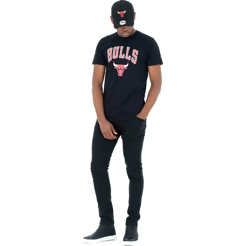 magliette-manica-corta-nero-dei-chicago-bulls-nba-di-new-era