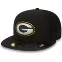 cappello-piatto-nero-aderente-59fifty-black-coll-dei-green-bay-packers-nfl-di-new-era