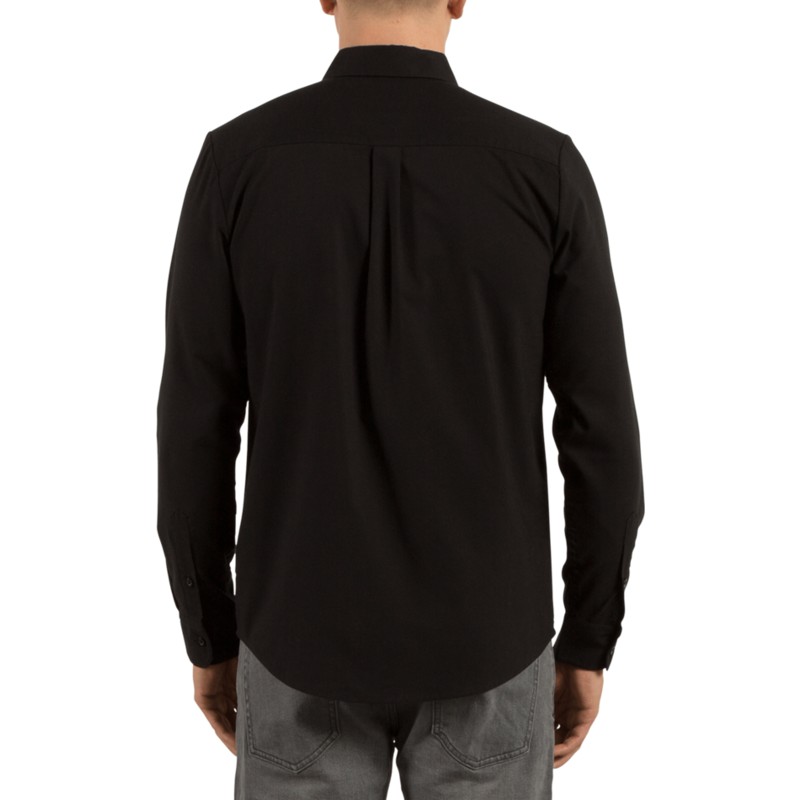camicia-maniche-lunghe-nera-oxford-stretch-black-di-volcom