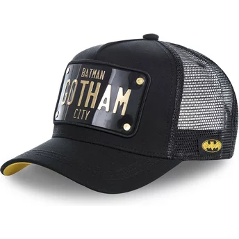 Cappellino trucker nero con placca Batman Gotham City BATP1 DC Comics di Capslab