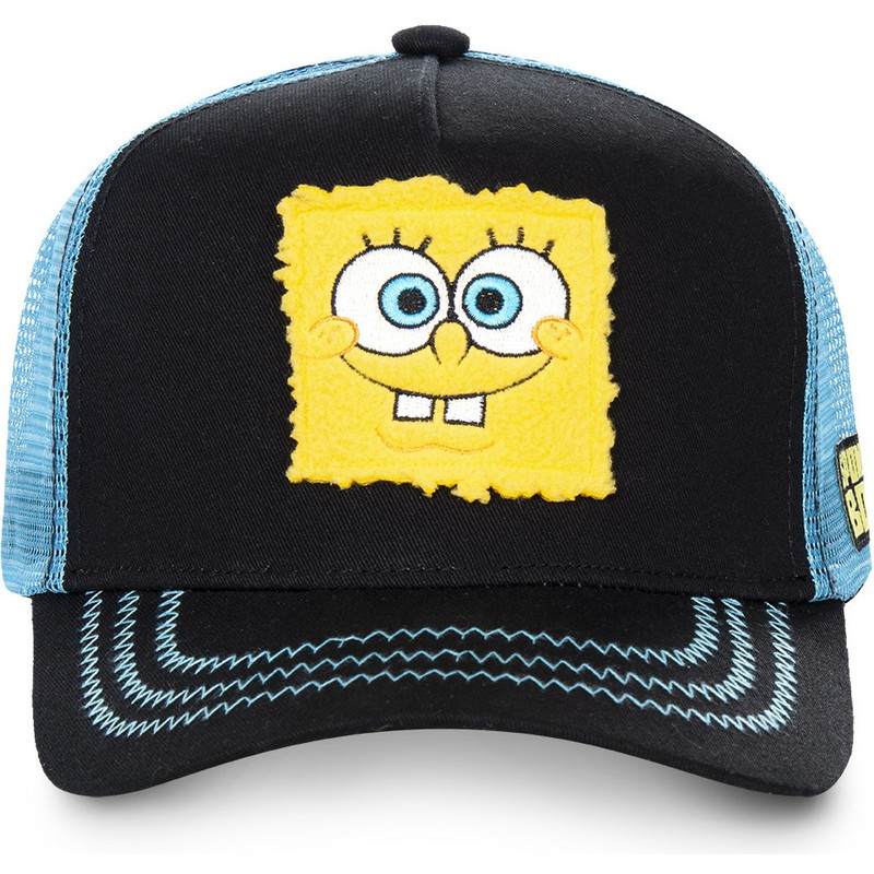 cappellino-trucker-nero-e-blu-spongebob-spoblk-di-capslab