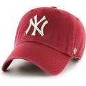 cappellino-visiera-curva-rosso-cardinale-di-new-york-yankees-mlb-clean-up-di-47-brand