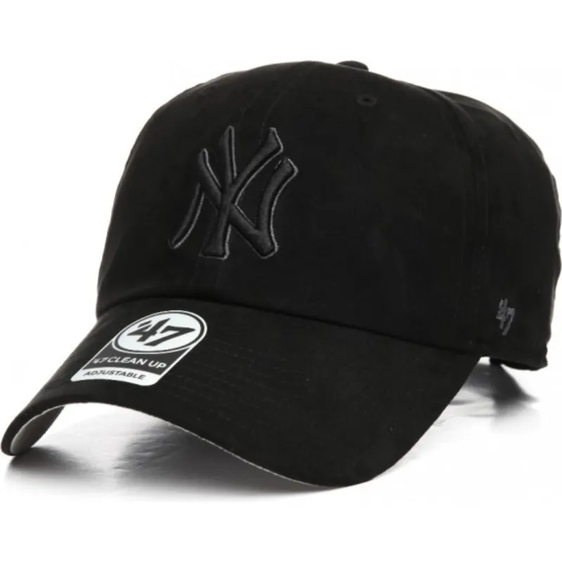 cappellino-curvo-nero-con-logo-nero-dei-new-york-yankees-mlb-clean-up-ultra-basic-di-47-brand