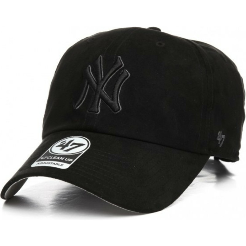 cappellino-visiera-curva-nero-con-logo-nero-di-new-york-yankees-mlb-clean-up-ultra-basic-di-47-brand