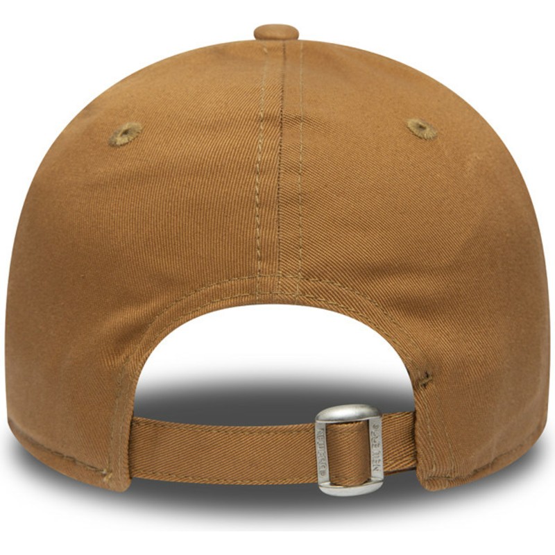 cappellino-visiera-curva-marrone-chiaro-regolabile-9forty-essential-di-new-york-yankees-mlb-di-new-era