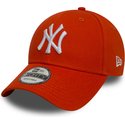 cappellino-visiera-curva-arancione-regolabile-9forty-essential-di-new-york-yankees-mlb-di-new-era