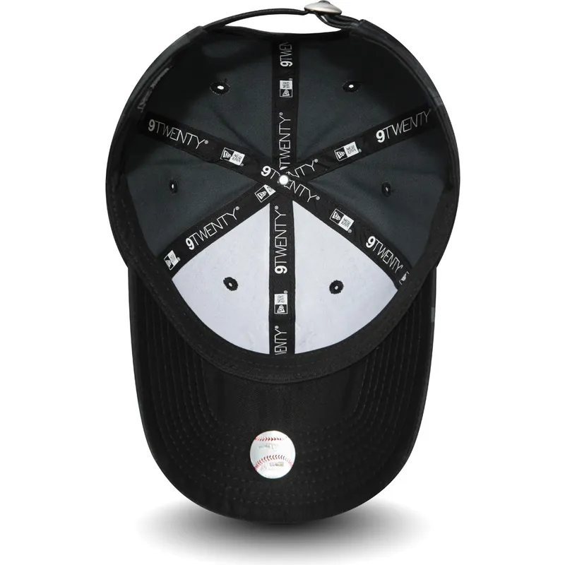 cappelli-curva-mimetizzazione-cinghia-regolabile-negro-negro-9twenty-essential-packable-dei-new-york-yankees-mlb-di-new-era
