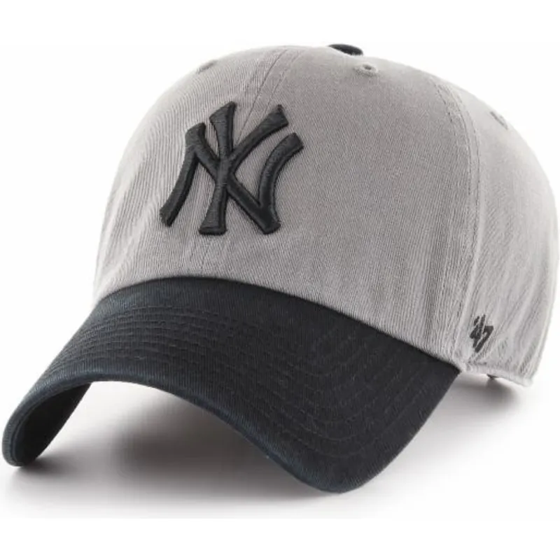 cappelli-curva-grigio-cinghia-regolabile-negro-dei-new-york-yankees-mlb-di-47-brand