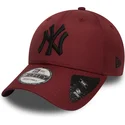 cappelli-curva-rosso-cinghia-regolabile-granate-negro-9forty-ripstop-dei-new-york-yankees-mlb-di-new-era