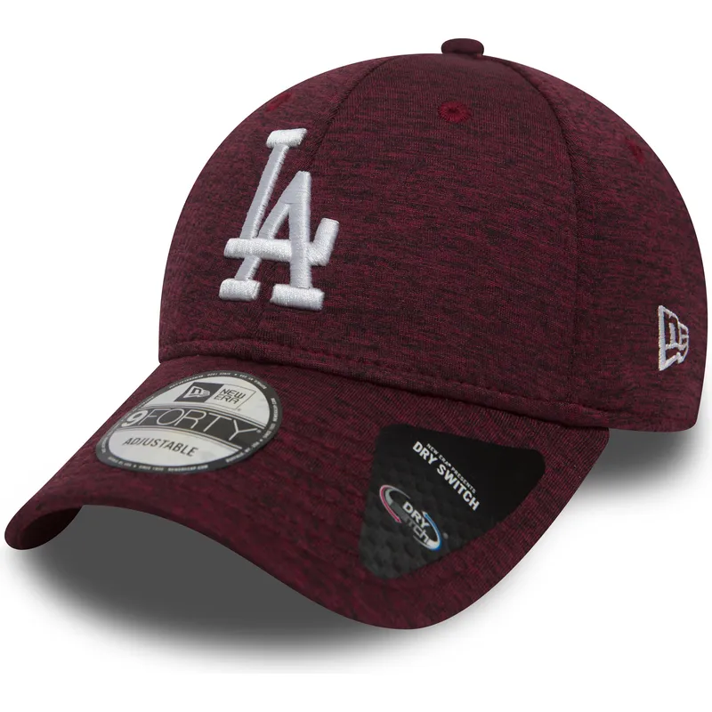 cappelli-curva-rosso-cinghia-regolabile-granate-9forty-dry-switch-dei-los-angeles-dodgers-mlb-di-new-era