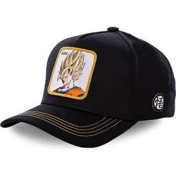 Cappellino curvo nero snapback Son Goku Super Saiyan GO2 Dragon Ball di Capslab