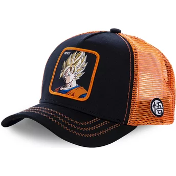 Cappellino trucker nero e arancione Son Goku Super Saiyan GO3 Dragon Ball di Capslab