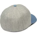 cappellino-visiera-curva-grigio-aderente-con-visiera-blu-full-stone-xfit-vintage-blue-di-volcom