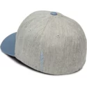 cappellino-visiera-curva-grigio-aderente-con-visiera-blu-full-stone-xfit-vintage-blue-di-volcom