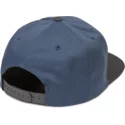 cappellino-visiera-piatta-blu-snapback-con-visiera-nera-quarter-twill-vintage-blue-di-volcom