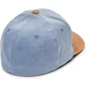 cappellino-visiera-curva-blu-aderente-con-visiera-marrone-full-stone-xfit-melindigo-di-volcom