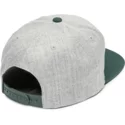 cappellino-visiera-piatta-grigio-snapback-con-visiera-verde-cresticle-dark-pine-di-volcom