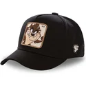 cappello-nero-snapback-con-visiera-curva-tazmania-devil-taz5-looney-tunes-di-capslab