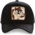 cappello-nero-snapback-con-visiera-curva-tazmania-devil-taz5-looney-tunes-di-capslab