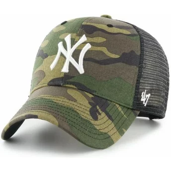 Cappellino trucker mimetico con logo bianco MVP Branson di New York Yankees MLB di 47 Brand