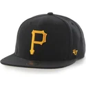 cappello-piatto-nero-snapback-captain-no-shot-dei-pittsburgh-pirates-mlb-di-47-brand