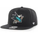 cappellino-visiera-piatta-nero-snapback-captain-no-shot-di-san-jose-sharks-nhl-di-47-brand