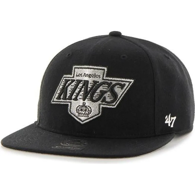 cappelli-piatta-nero-snapback-captain-no-shot-dei-los-angeles-kings-nhl-di-47-brand