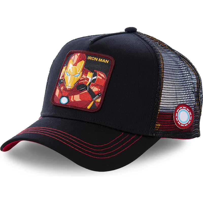 cappelli-curva-nero-snapback-iron-man-marvel-comics-di-capslab