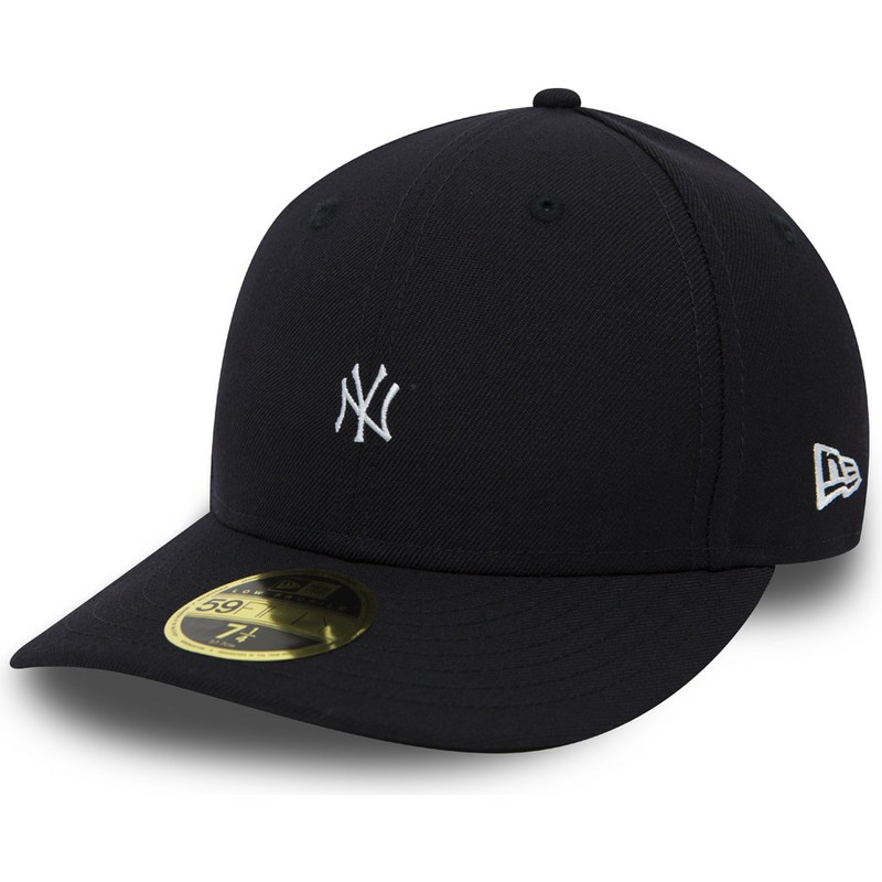 cappellino-visiera-piatta-nero-aderente-59fifty-low-profile-mini-logo-di-new-york-yankees-mlb-di-new-era