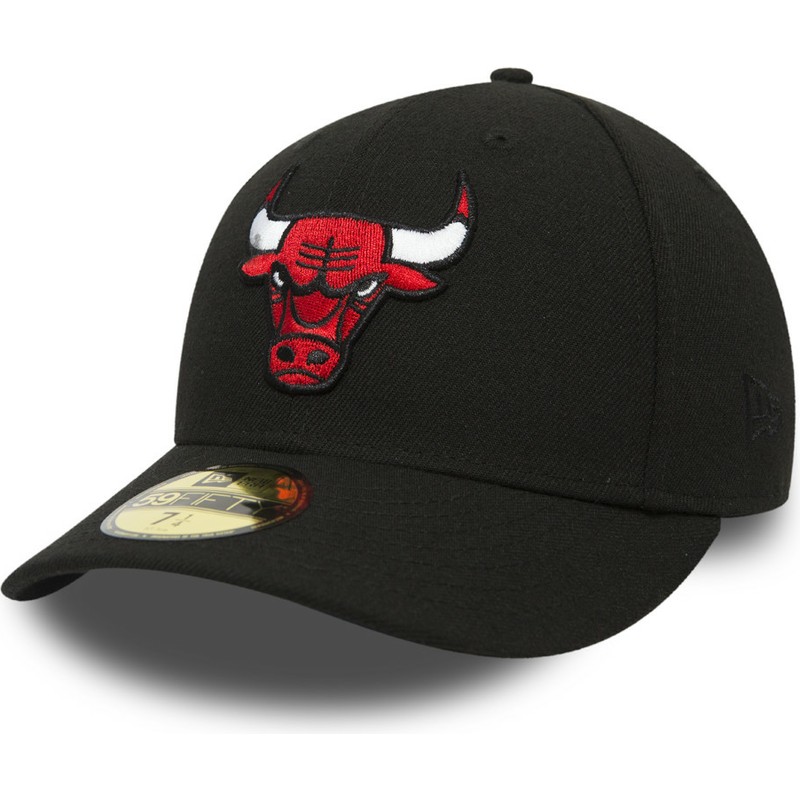 cappellino-visiera-piatta-nero-aderente-59fifty-low-profile-classic-di-chicago-bulls-nba-di-new-era