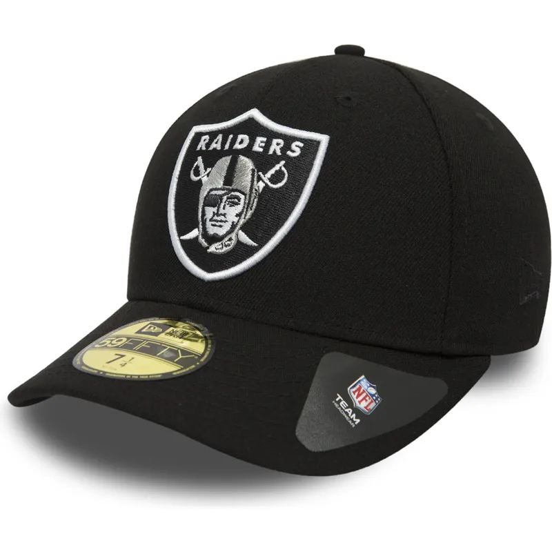 berretto-nero-a-visiera-piatta-aderente-59fifty-low-profile-classic-dei-las-vegas-raiders-nfl-di-new-era