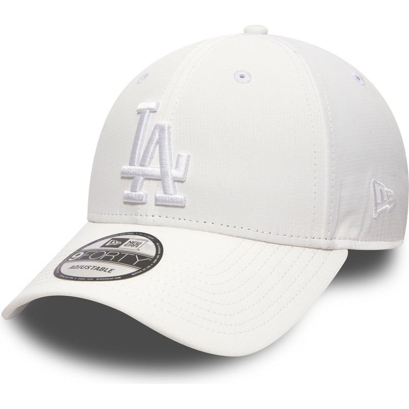 cappellino-visiera-curva-bianco-regolabile-con-logo-bianco-9forty-nano-ripstop-di-los-angeles-dodgers-mlb-di-new-era