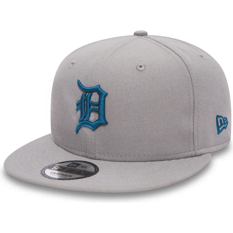 cappello-snapback-grigio-a-visiera-piatta-con-logo-blu-9fifty-essential-league-dei-detroit-tigers-mlb-di-new-era