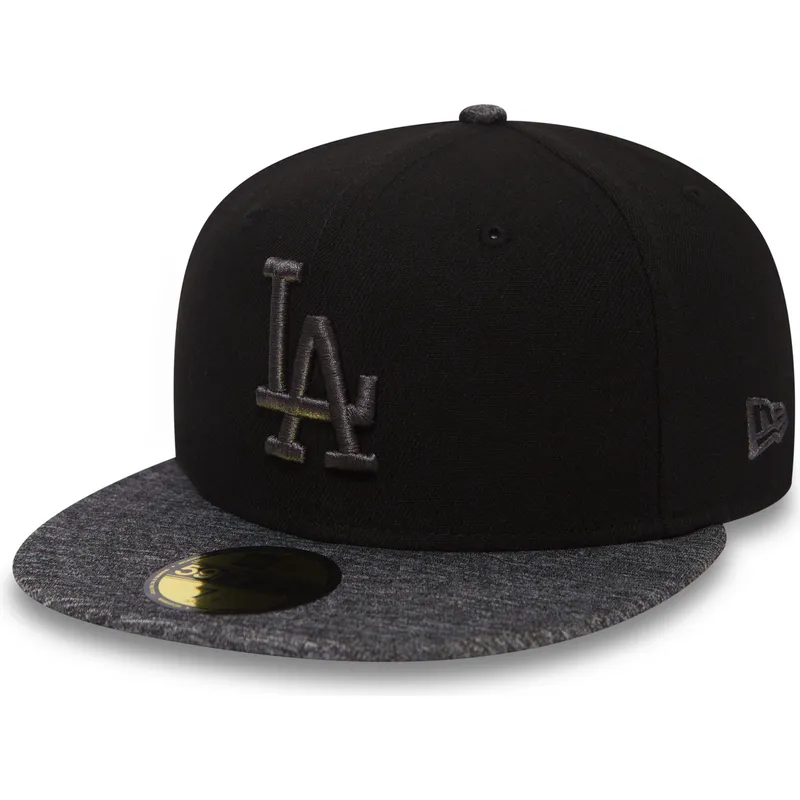 cappellino-piatto-nero-aderente-59fifty-grey-collection-dei-los-angeles-dodgers-mlb-di-new-era