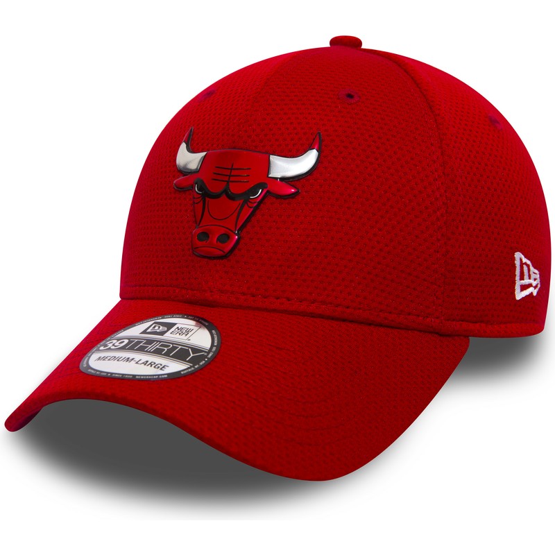 cappellino-visiera-curva-rosso-aderente-39thirty-logo-pack-di-chicago-bulls-nba-di-new-era