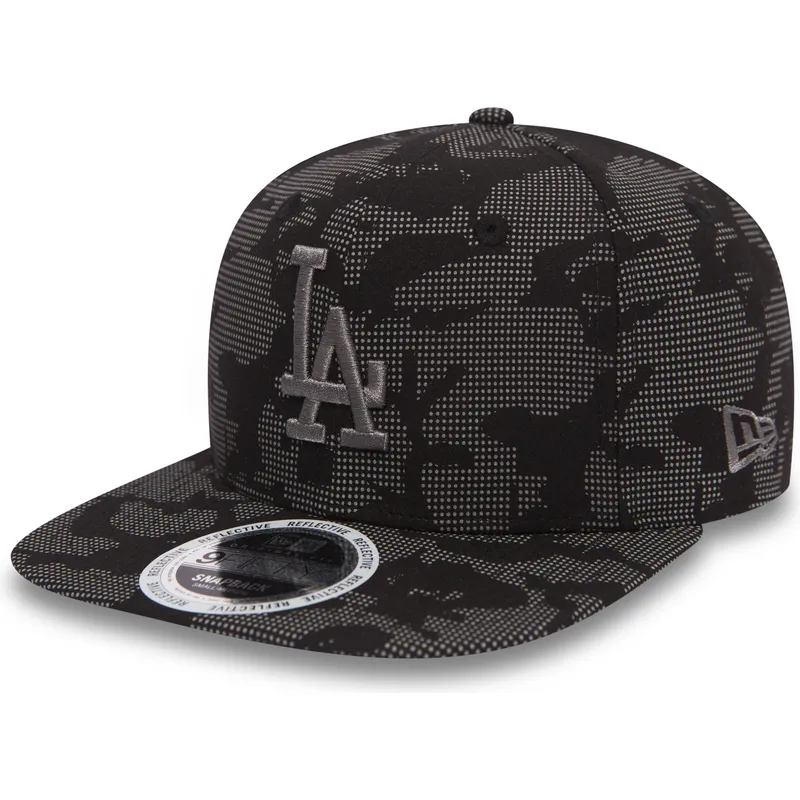 cappelli-piatta-nero-snapback-9fifty-night-time-reflective-dei-los-angeles-dodgers-mlb-di-new-era
