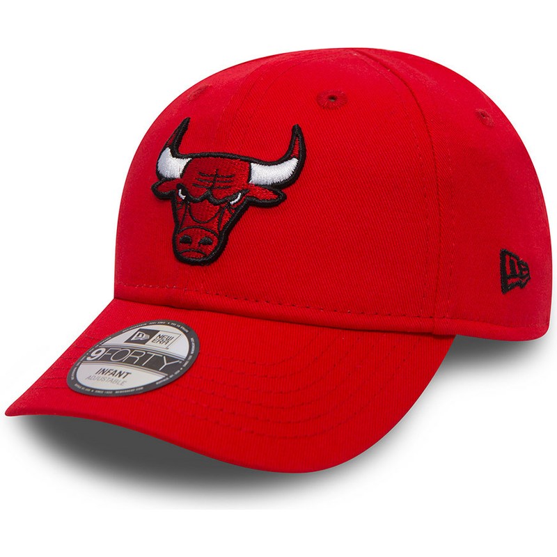 cappellino-visiera-curva-rosso-regolabile-per-bambino-9forty-essential-di-chicago-bulls-nba-di-new-era