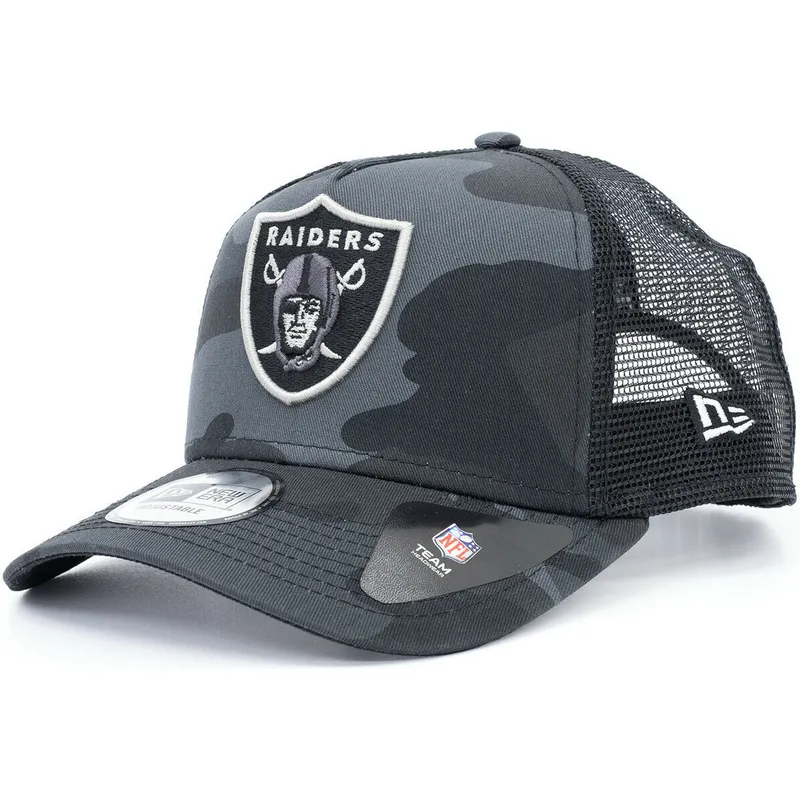cappelli-curva-mimetizzazione-snapback-negro-essential-camo-a-frame-dei-las-vegas-raiders-nfl-di-new-era