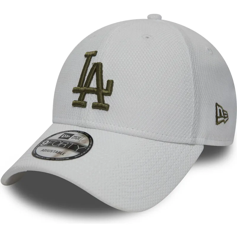 cappelli-curva-bianco-cinghia-regolabile-9forty-diamond-era-dei-los-angeles-dodgers-mlb-di-new-era