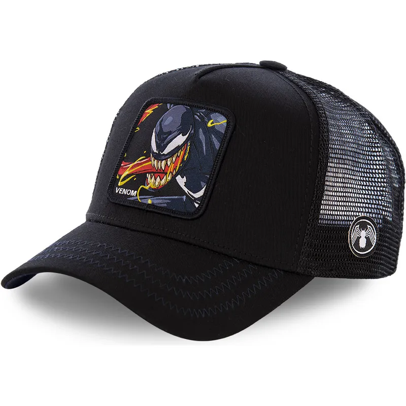 cappelli-curva-nero-snapback-venom-marvel-comics-di-capslab