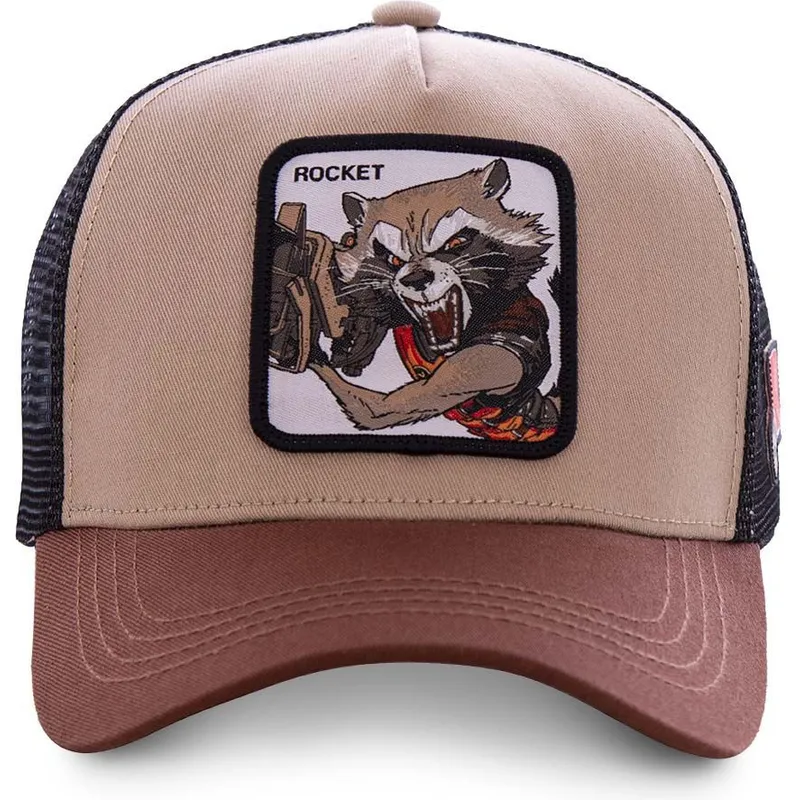cappelli-curva-marrone-snapback-rocket-raccoon-marvel-comics-di-capslab cappelli-curva-marrone-snapback-rocket-raccoon-marvel-comics-di-capslab