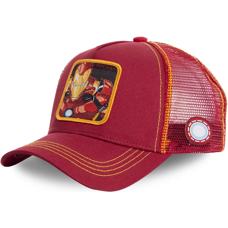 cappelli-curva-rosso-snapback-iron-man-marvel-comics-di-capslab cappelli-curva-rosso-snapback-iron-man-marvel-comics-di-capslab