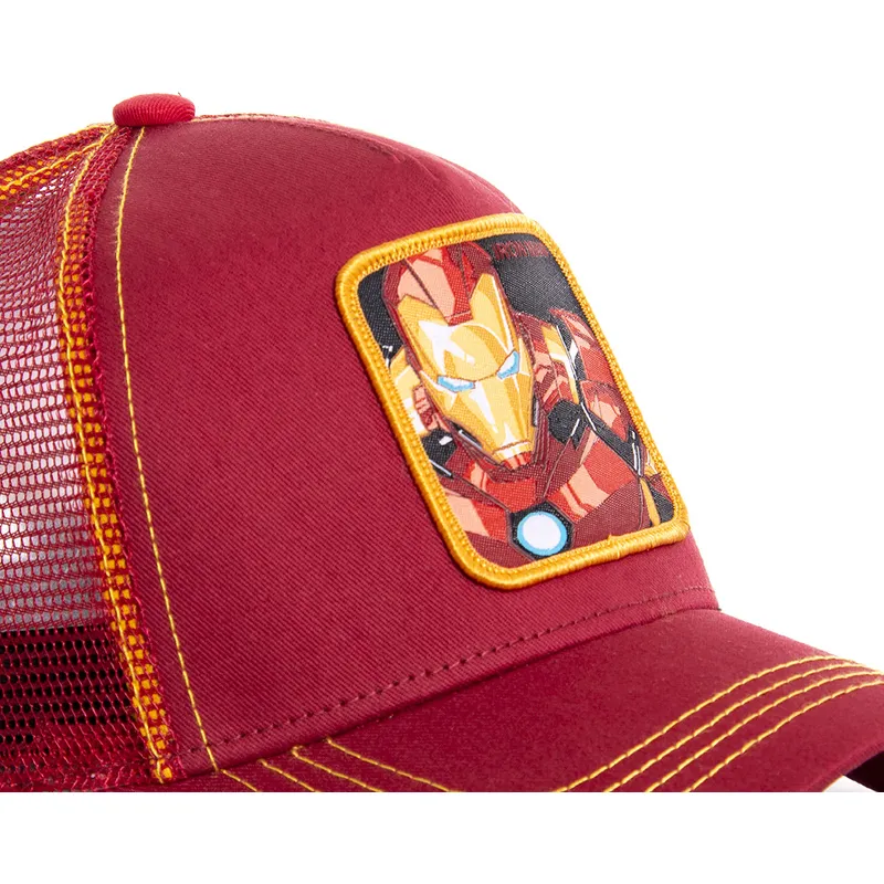cappelli-curva-rosso-snapback-iron-man-marvel-comics-di-capslab cappelli-curva-rosso-snapback-iron-man-marvel-comics-di-capslab