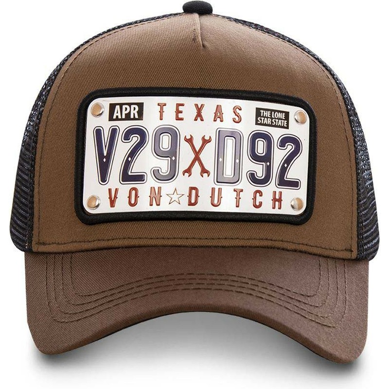 cappellino-trucker-marrone-con-placca-texas-tex1-di-von-dutch