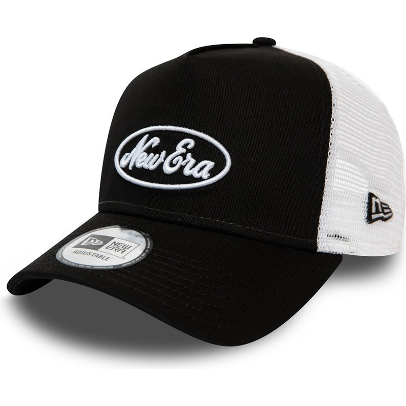 cappellino-trucker-nero-e-bianco-oval-script-a-frame-di-new-era