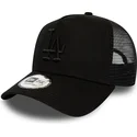 cappellino-trucker-nero-con-logo-nero-league-essential-a-frame-dei-los-angeles-dodgers-mlb-di-new-era